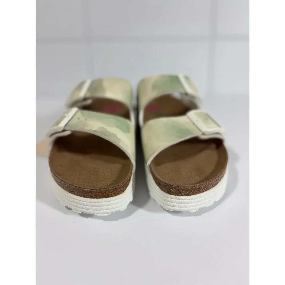 Papillio Birkenstock Arizona Vegan Platform Sandals Sage Green Camo 37 US 6